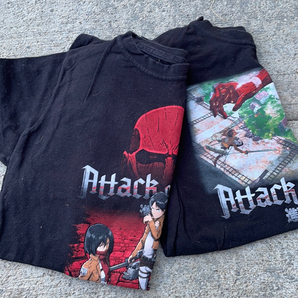 2 Attack on titan T shirts